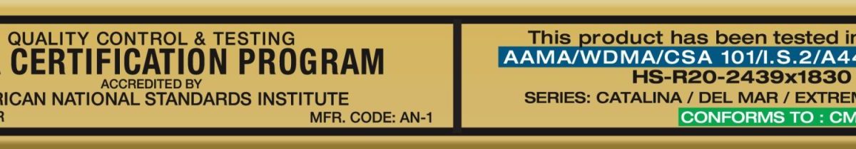 Anlin AAMA Gold Label Anlin AAMA Gold Label